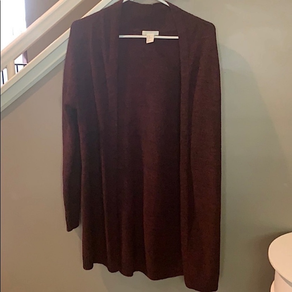 H&M conscious maroon knit cardigan